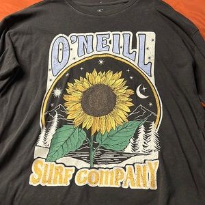 Long sleeve tee. Dark Gray with Sunflower